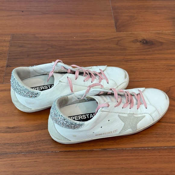 Golden Goose White and Pink Sneakers - Picture 1 of 4